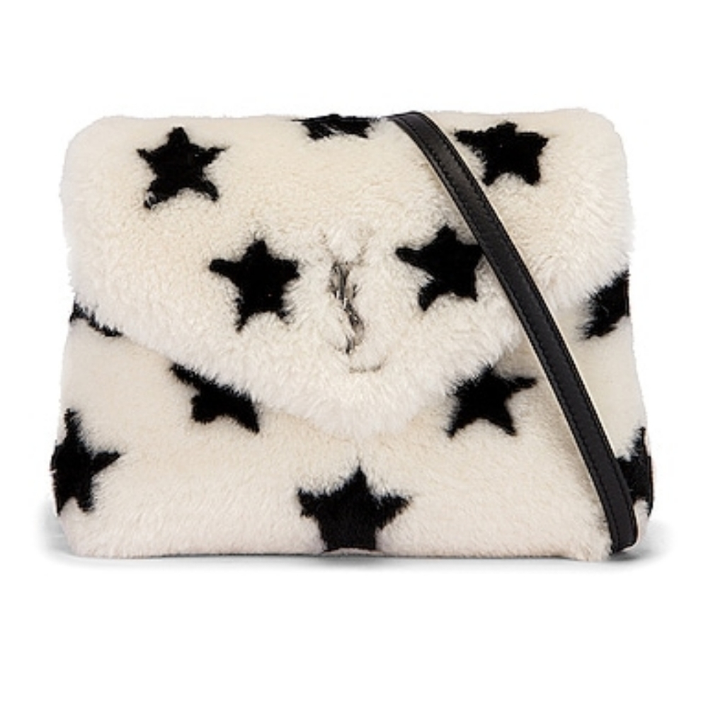 SAINT LAURENT YSL Toy Loulou Star Shearling Pouch Bag RARE